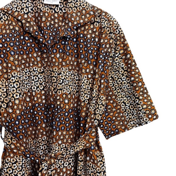 Francis + Benedict Printed Belted Button Down Shirt Dress L/XL - Picture 4 of 6